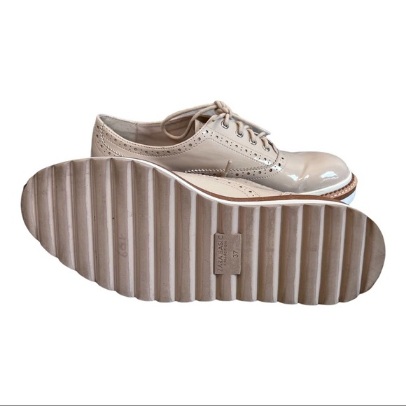 Zara Cream Platform Brogue Oxford - Picture 5 of 5